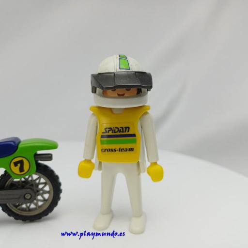 PLAYMOBIL 3301 MOTOCROSS MOTORISTA CON MOTO (AÑO 1987) [1]