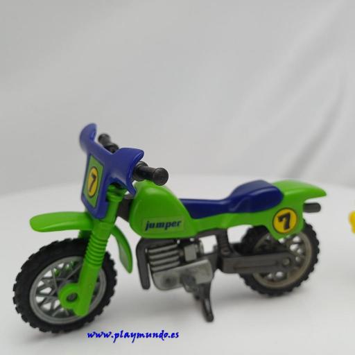 PLAYMOBIL 3301 MOTOCROSS MOTORISTA CON MOTO (AÑO 1987) [2]