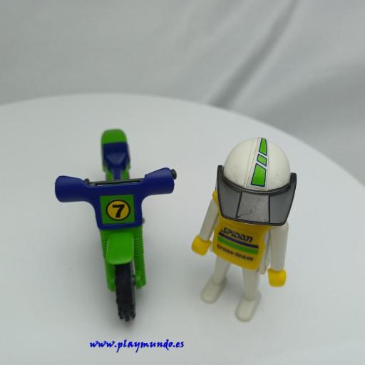 PLAYMOBIL 3301 MOTOCROSS MOTORISTA CON MOTO (AÑO 1987) [5]