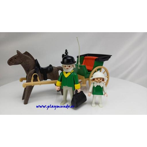 PLAYMOBIL 3481 DOCTOR DEL OESTE CON CALESA  (AÑO 1985) [0]