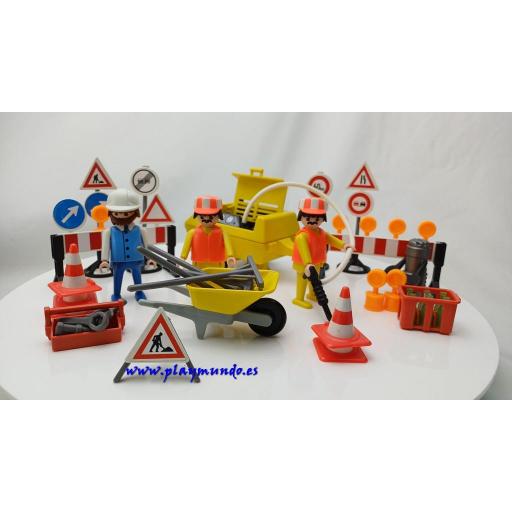 PLAYMOBIL 3745 TRABAJADORES OBRA CONSTRUCCION  (AÑO 1987 - 1993) [0]