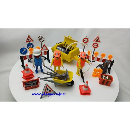 PLAYMOBIL 3745 TRABAJADORES OBRA CONSTRUCCION  (AÑO 1987 - 1993) [1]