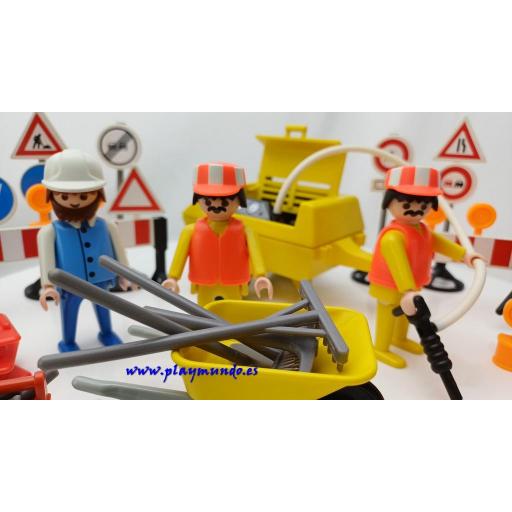 PLAYMOBIL 3745 TRABAJADORES OBRA CONSTRUCCION  (AÑO 1987 - 1993) [2]
