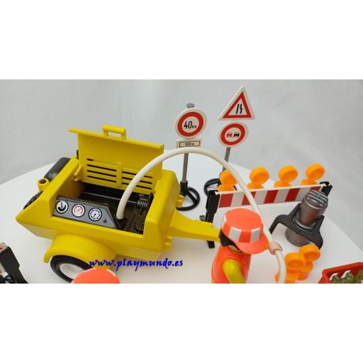PLAYMOBIL 3745 TRABAJADORES OBRA CONSTRUCCION  (AÑO 1987 - 1993) [3]