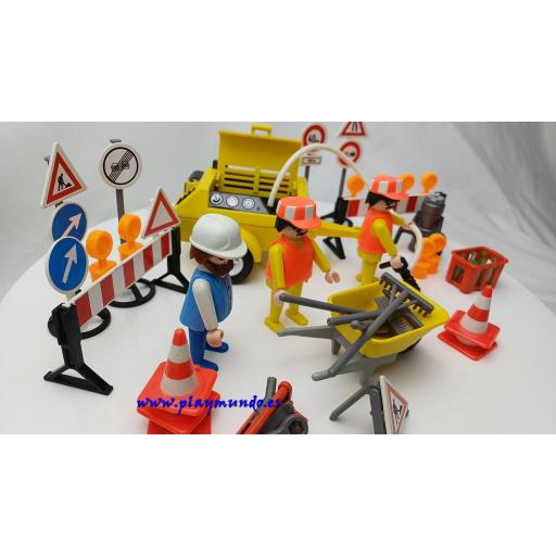 PLAYMOBIL 3745 TRABAJADORES OBRA CONSTRUCCION  (AÑO 1987 - 1993) [4]
