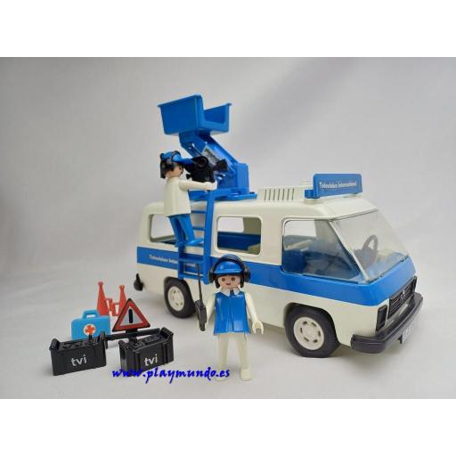 PLAYMOBIL 3530 FURGONETA CON EQUIPO TELEVISION INTERNATIONAL  TVI (AÑO 1979 - 1985) [0]