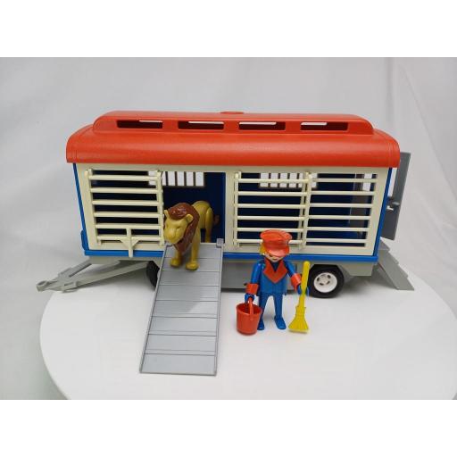 PLAYMOBIL 3514 REMOLQUE DEL CIRCO CON LEON Y DOMADOR (AÑO 1979 - 1984) [0]