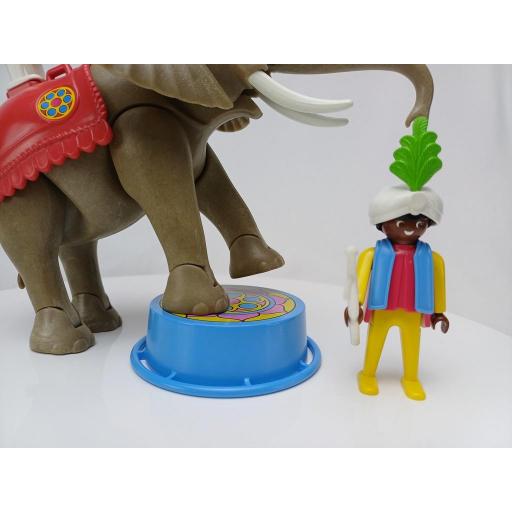 ​PLAYMOBIL 3711 ELEFANTE DEL CIRCO CON DOMADOR Y ACROBATA (V1 AÑO 1988) [2]