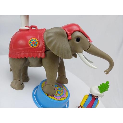 ​PLAYMOBIL 3711 ELEFANTE DEL CIRCO CON DOMADOR Y ACROBATA (V1 AÑO 1988) [3]