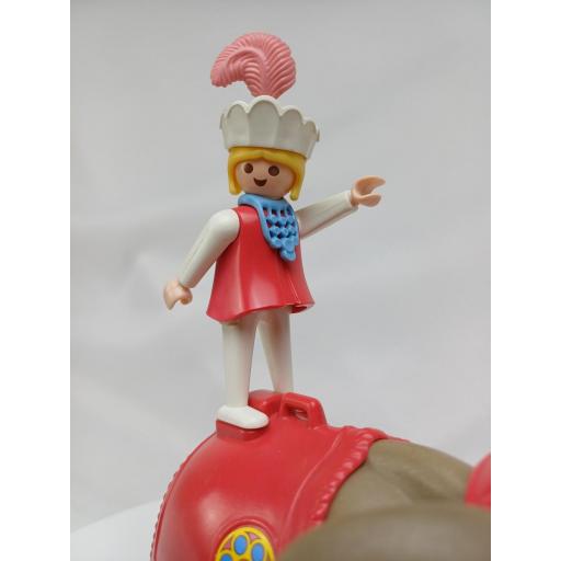 ​PLAYMOBIL 3711 ELEFANTE DEL CIRCO CON DOMADOR Y ACROBATA (V1 AÑO 1988) [5]