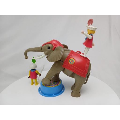​PLAYMOBIL 3711 ELEFANTE DEL CIRCO CON DOMADOR Y ACROBATA (V1 AÑO 1988) [4]