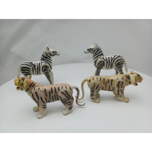 PLAYMOBIL LOTE 2 CEBRAS Y 2 TIGRES PRIMERA EPOCA  ANIMALES AVES (PINTADOS) [2]