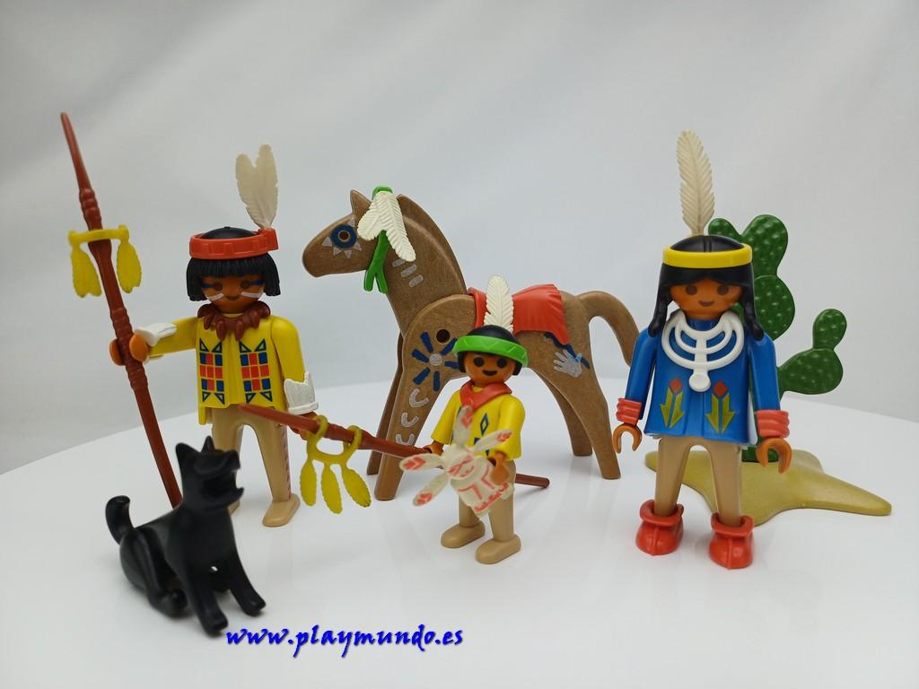 PLAYMOBIL 3396 OESTE WESTERN FAMILIA INDIA (AÑO 1990)