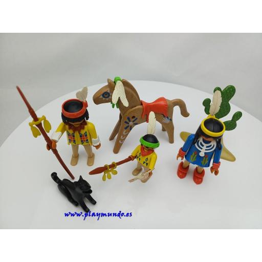 PLAYMOBIL 3396  OESTE WESTERN FAMILIA INDIA  (AÑO 1990) [1]