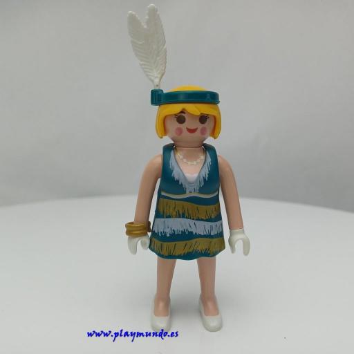 PLAYMOBIL SERIE 14 CHICAS DAMA AÑOS 20 VESTIDO BAILE CHARLESTON