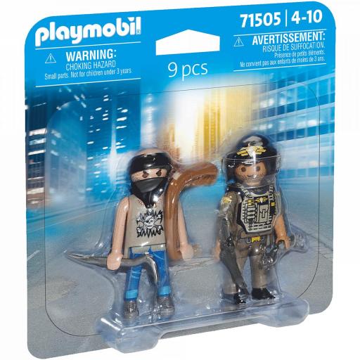 PLAYMOBIL 71505 DUO PACK POLICIA CON LADRON
