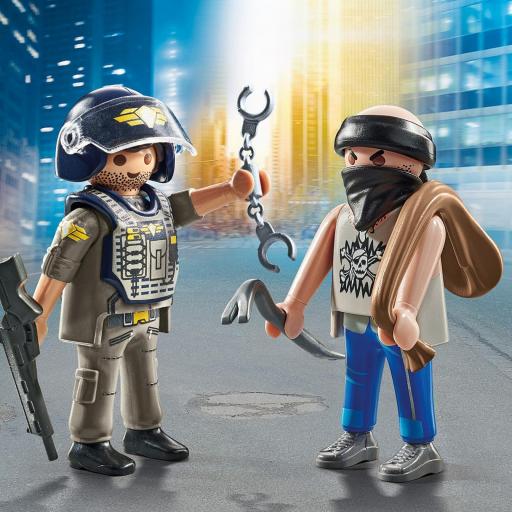 PLAYMOBIL 71505 DUO PACK POLICIA CON LADRON [1]