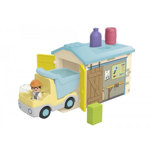 PLAYMOBIL 71686  JUNIOR:  CAMION DE OBRAS CON GARAJE [1]