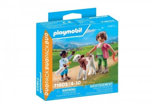 PLAYMOBIL 71803 DUO PACK GRANJERO CON TERNERO