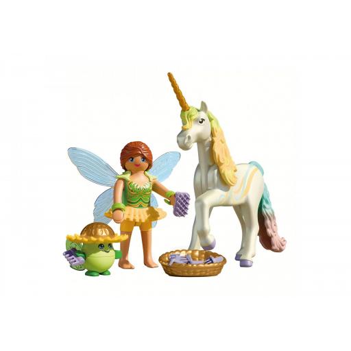 PLAYMOBIL 71840  COLECCIONABLE UNICORNIO RAINBOW FLOWER CON HADA [1]