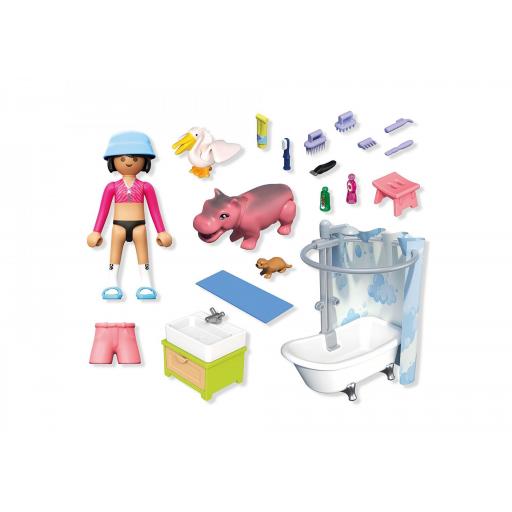 PLAYMOBIL 71850 ANIMALS AND FRIENDS : DIVERTIDO BAÑO DE ANIMALES [1]