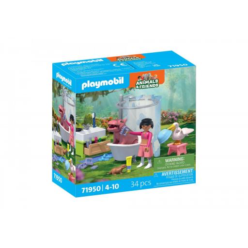 PLAYMOBIL 71850 ANIMALS AND FRIENDS : DIVERTIDO BAÑO DE ANIMALES [0]