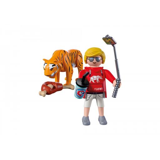 PLAYMOBIL 72089 ZOO: TIGRE Y  VISITANTE [1]