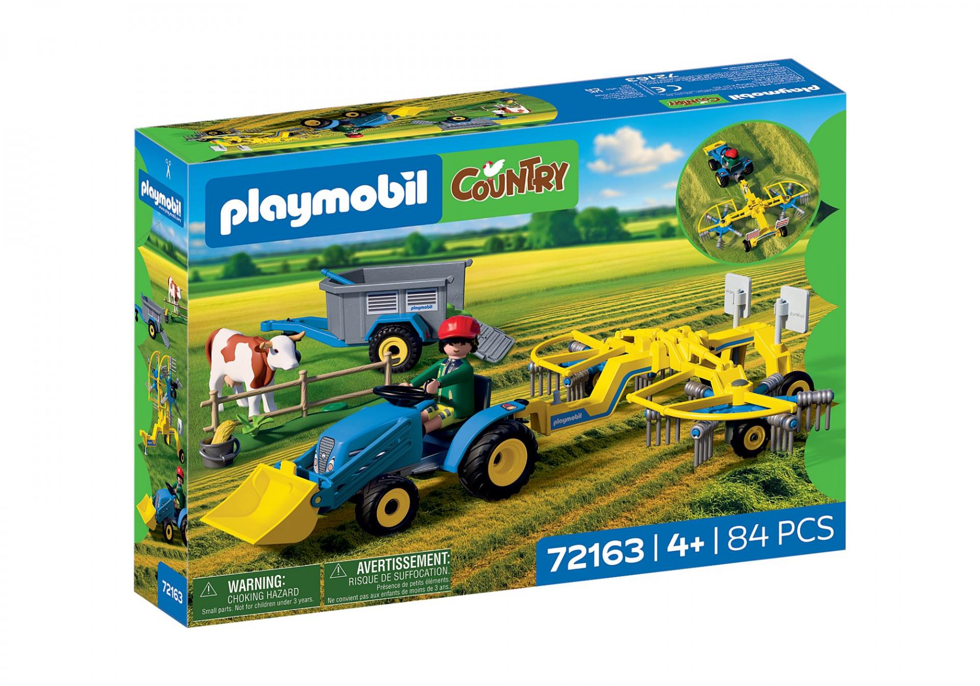 PLAYMOBIL 72163 TRACTOR PEQUEÑO CON HILERADORA DE HENO