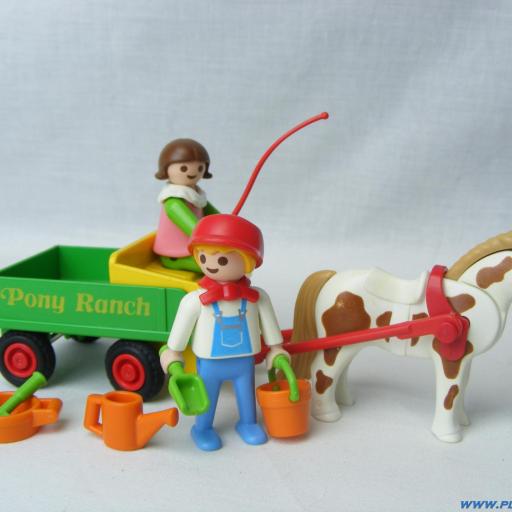 PLAYMOBIL 3713 CARRETA INFANTIL PONY RANCH (AÑO 1992 - 2000) [0]