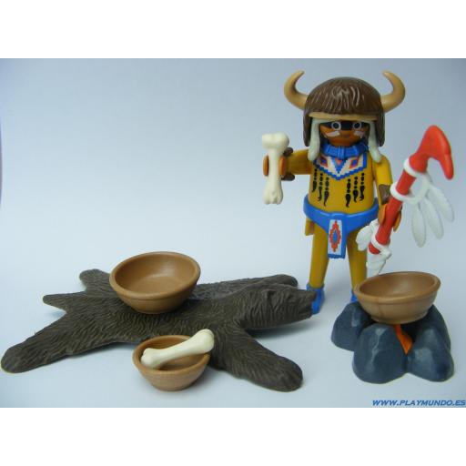 PLAYMOBIL 3877 CHAMAN BRUJO INDIO OESTE WESTERN [0]