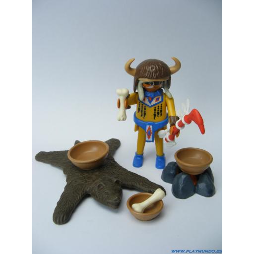 PLAYMOBIL 3877 CHAMAN BRUJO INDIO OESTE WESTERN [1]