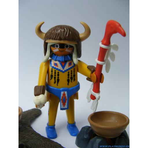 PLAYMOBIL 3877 CHAMAN BRUJO INDIO OESTE WESTERN [3]