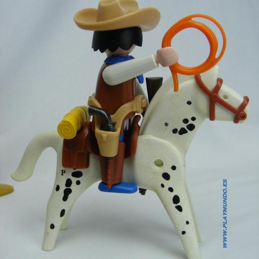 PLAYMOBIL 3749 VAQUERO OESTE CON VACAS CUERNOS LARGOS (AÑO 1988 - 1993) [2]