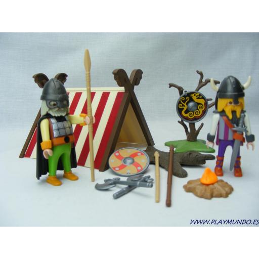 PLAYMOBIL 3157 VIKINGOS CON TIENDA CAMPAMENTO (AÑO 2002 - 2006) [0]