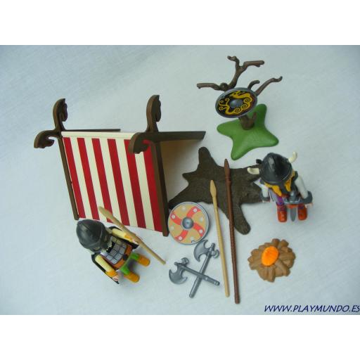 PLAYMOBIL 3157 VIKINGOS CON TIENDA CAMPAMENTO (AÑO 2002 - 2006) [1]