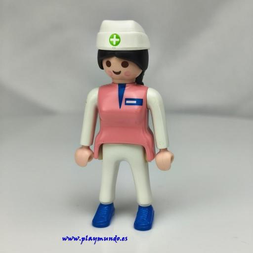 PLAYMOBIL MUJER ENFERMERA  MUÑECO CLICK  MOD275 [0]