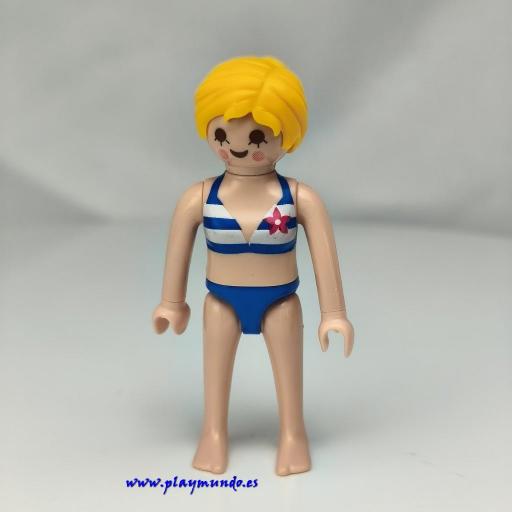 PLAYMOBIL MUJER BAÑADOR AZUL MUÑECO CLICK  MOD276 [0]