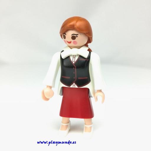 PLAYMOBIL MUJER FALDA ROJA MUÑECO CLICK  MOD278 [0]