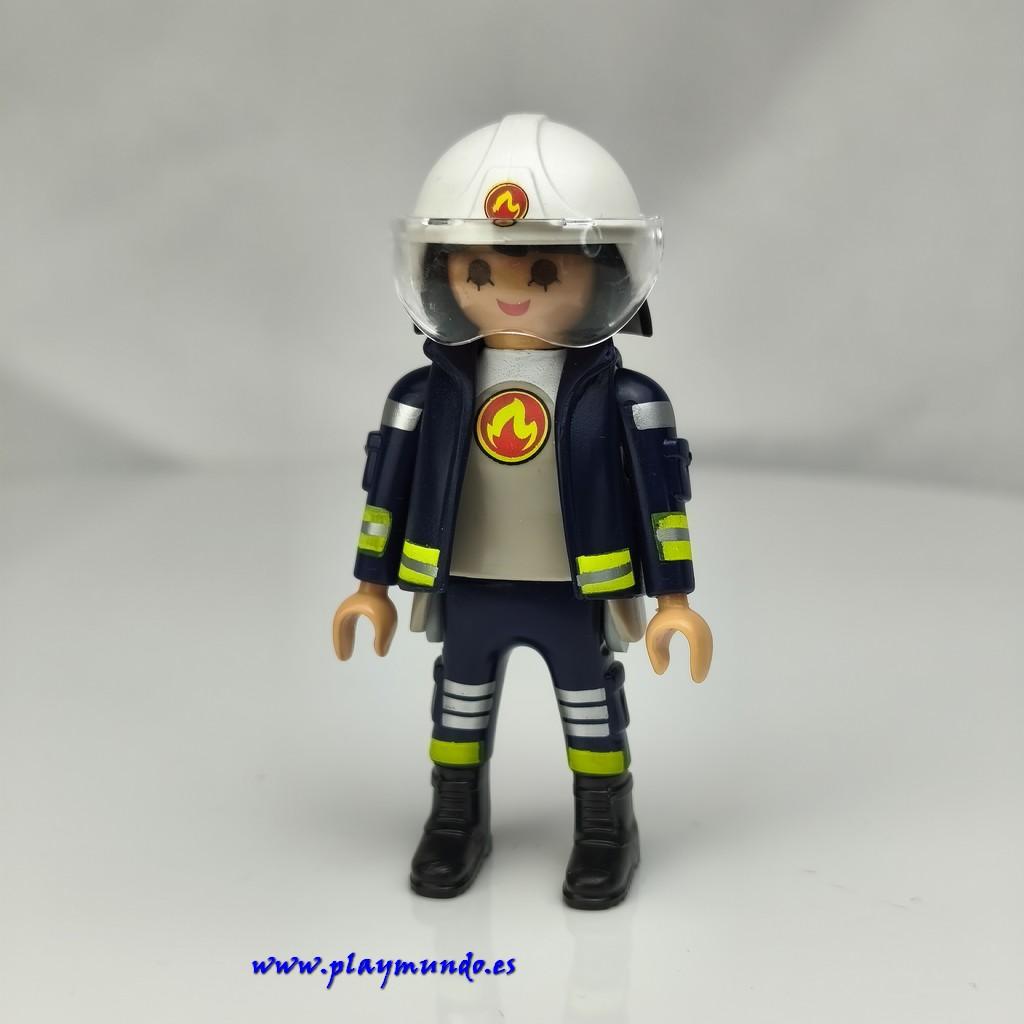 PLAYMOBIL MUÑECO CLICK MUJER BOMBERO OBRAS OTROS MOD198