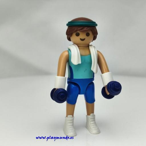 PLAYMOBIL SERIE 18 CHICOS GIMNASTA EJERCICIO DE PESAS [0]