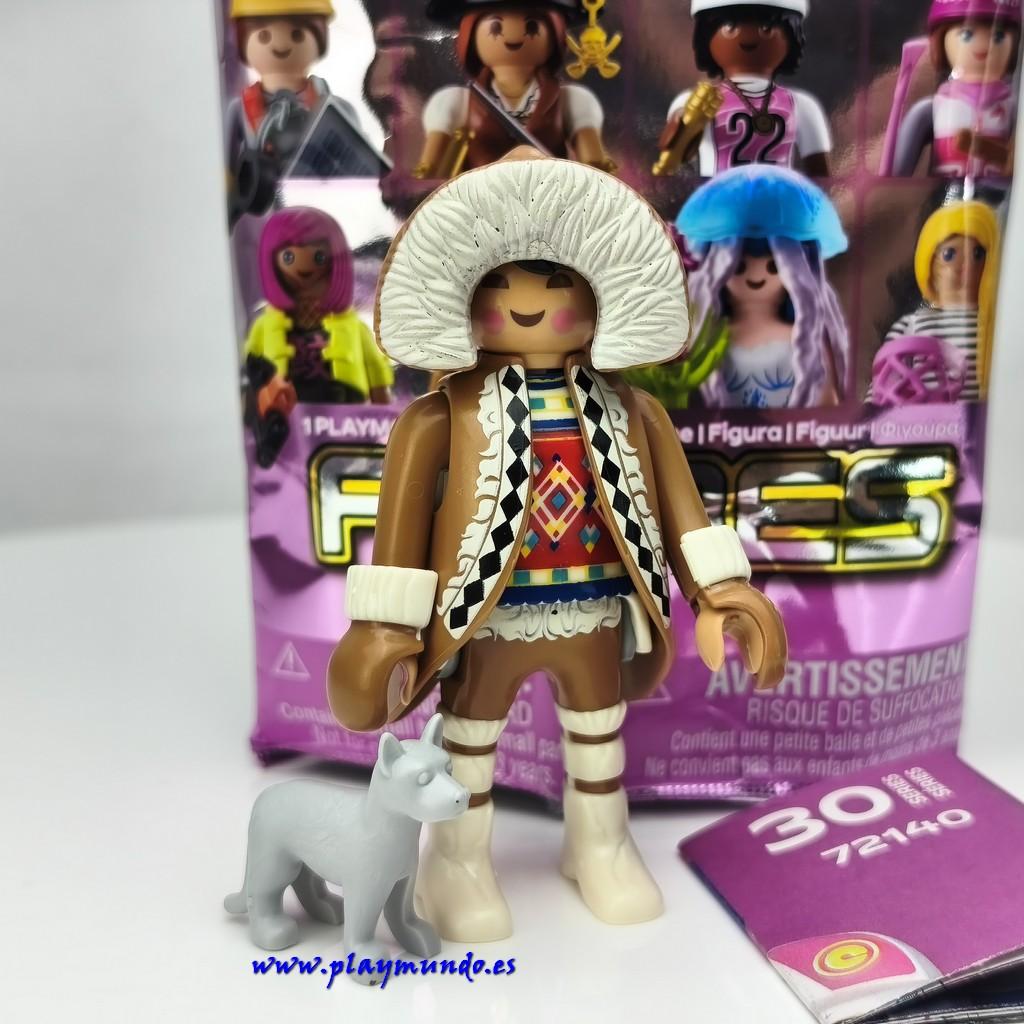 PLAYMOBIL SERIE 30 CHICAS ESQUIMAL (INUIT) CON PERRO ÁRTICO