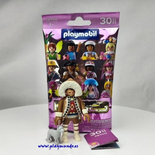 PLAYMOBIL SERIE  30 CHICAS ESQUIMAL (INUIT) CON PERRO ÁRTICO [1]