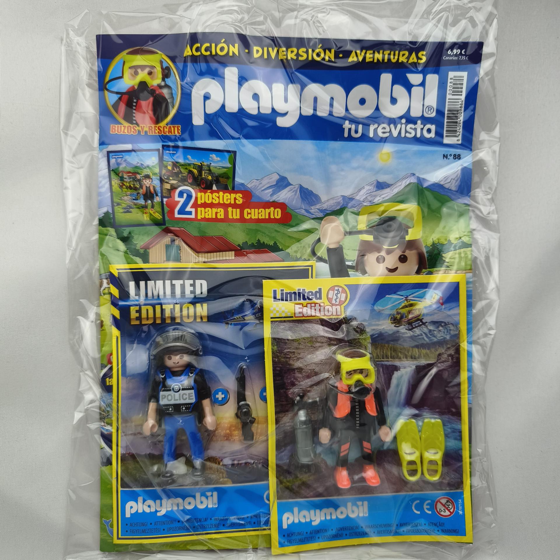 PLAYMOBIL REVISTA BLUE Nº88 BUZO Y POLICIA (JULIO 2026)