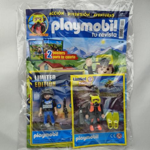 PLAYMOBIL REVISTA BLUE Nº88 BUZO Y POLICIA  (JULIO 2026)  [0]
