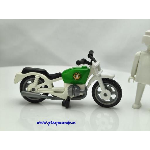 PLAYMOBIL MOTO VERDE BLANCA PRIMERA EPOCA [0]