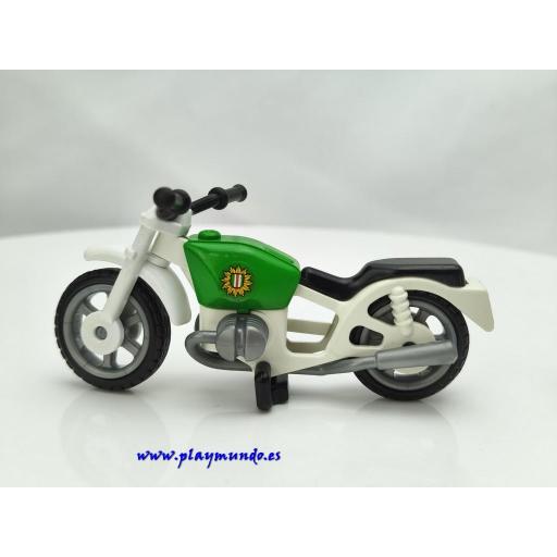PLAYMOBIL MOTO VERDE BLANCA PRIMERA EPOCA [1]