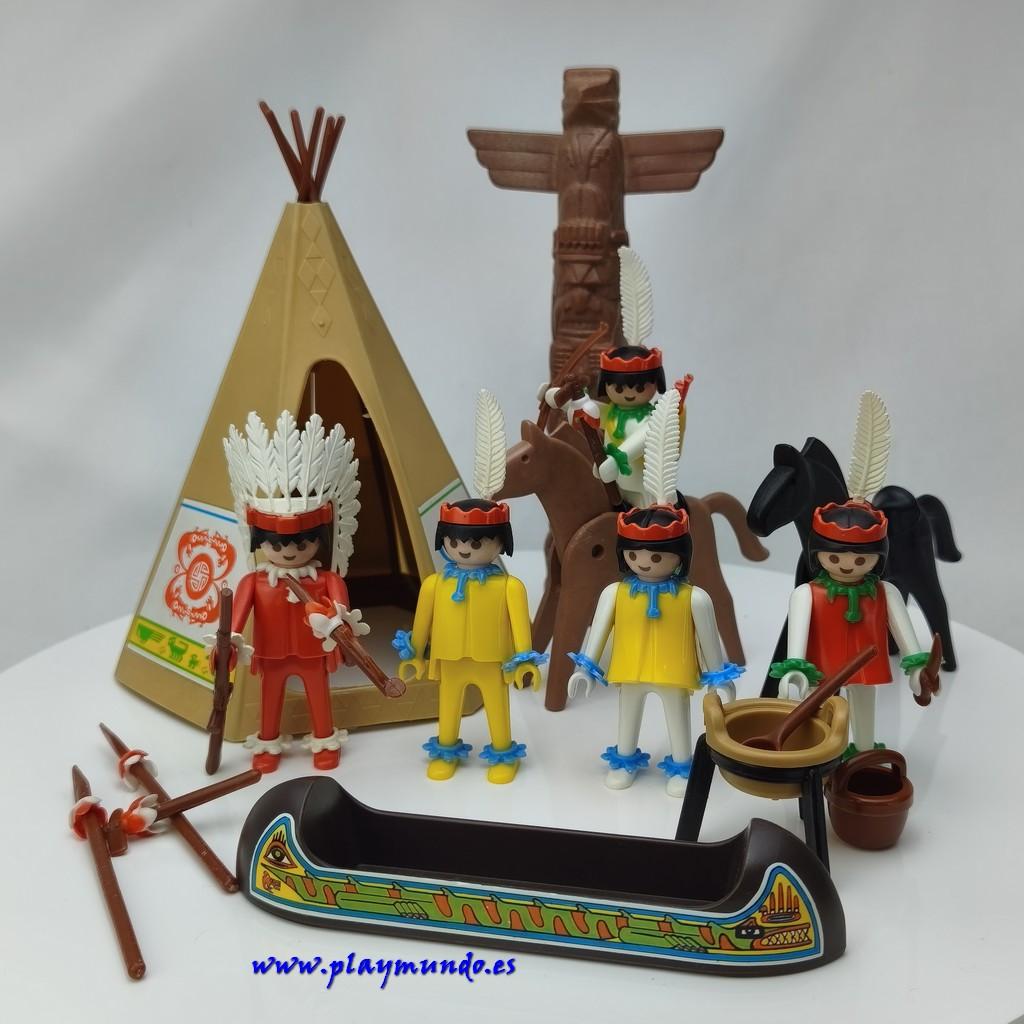 PLAYMOBIL 3483 POBLADO INDIO (AÑO 1980 - 1990)