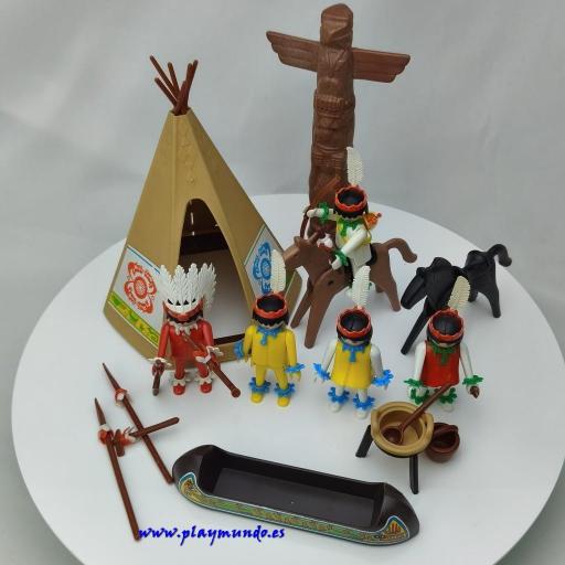 PLAYMOBIL 3483 POBLADO INDIO (AÑO 1980 - 1990) [1]