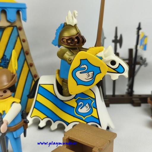 PLAYMOBIL 3654 CABALLERO CISNE CON TIENDA DEL TORNEO (AÑO 1993) (LEER DESCRIPCION) [7]