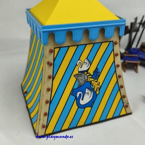 PLAYMOBIL 3654 CABALLERO CISNE CON TIENDA DEL TORNEO (AÑO 1993) (LEER DESCRIPCION) [3]